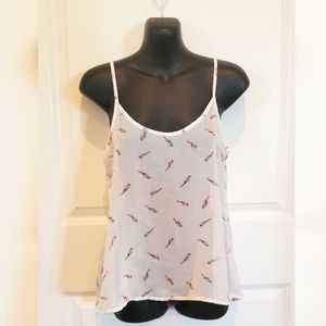 Bird Print Sheer Cami